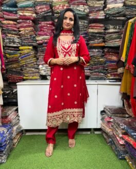 SCD- 209 Pure Chinon Embroidered Suit Set