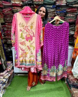 SCD- 209 Pure Crape Designer Suit Set